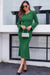 Wenrine Womens Dark Green Midi Sweater Dress