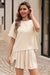 Wenrine Womens Apricot Two Piece Skirt Sets