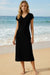 Wenrine Womens Black Short Sleeve T-Shirt Dress