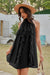 Wenrine Womens Black Halter Ruffle Mini Dress