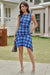 Wenrine Womens Blue Casual Tank Mini Dress