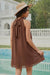 Wenrine Womens Brown Halter Ruffle Mini Dress