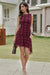 Wenrine Womens Burgundy Casual Tank Mini Dress