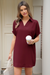 Wenrine Womens Burgundy Swimsuit Coverup Shirt Dress