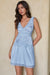 Wenrine Womens Light Blue Casual Satin Sleeveless Mini Dress