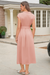Wenrine Womens Pink Button Collared Shirt Dress