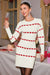 Wenrine Womens White Heart Crewneck Bodycon Mini Dresses