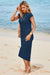 Wenrine Women's Navy Basic Solid T-Shirt Dress