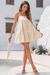 Wenrine Womens Apricot Yellow Plaid Mini Sundress