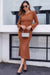 Wenrine Womens Brick Red Midi Sweater Dress