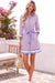 Wenrine Womens Violet Striped Button Down Mini Shirt Dress