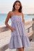 Wenrine Womens Violet Summer Striped Mini Dress