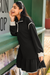Wenrine Womens Black Oversized Sweatshirt Dresses