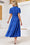 Wenrine Womens Blue Flowy Tiered  Midi Dress