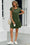 Wenrine Womens Army Green Ruffle Hem Mini T Shirt Dress