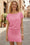 Wenrine Womens Pink Off the Shoulder Bodycon T Shirt Dresses