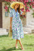 Wenrine Womens Violet Floral Swing Flowy Midi Beach Dress
