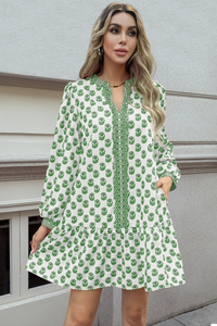 Wenrine Womens White Boho Babydol Mini Dress