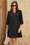 Wenrine Womens Black 3/4 Sleeve Mini Dress