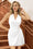 Wenrine Women's White Sexy Halter Wrap Metal Buckle Bodycon Dress