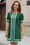 Wenrine Womens Green Crewneck Striped Color Block Shift Dresses