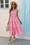 Wenrine Womens Pink Smocked Tie Shoulder Maxi Dress