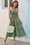 Wenrine Womens Green Smocked Tie Shoulder Maxi Dress