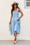 Wenrine Womens Light Blue Smocked Tie Shoulder Maxi Dress