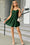 Wenrine Women's Dark Green Sexy V Neck Sequin Mini Dresses