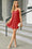 Wenrine Women's Red Sexy V Neck Sequin Mini Dresses