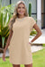 Wenrine Women's Khaki Crewneck Loose Fit T-Shirt Dress