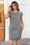 Wenrine Womens Dark Grey Cap Sleeve Crewneck T-Shirt Dress