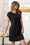 Wenrine Womens Black Cap Sleeve Crewneck T-Shirt Dress
