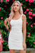 Wenrine Womens White Ribbed Slim Bodycon Dress
