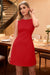 Wenrine Womens Red Sleeveless Mini Dress