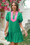 Wenrine Womens Green Puff Sleeve Mini Dress with Pockets