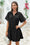 Wenrine Women's Black Flowy Button Down Shirt Dress