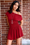 Wenrine Women's Red Smocked Waist Mini Dress