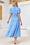 Wenrine Womens Light Blue Flowy Tiered  Midi Dress