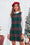 Wenrine Womens Green Plaid Christmas Overall Mini Dress