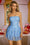 Wenrine Womens Light Blue Sexy Lace Sleeveless Mini Dress