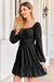 Wenrine Black Mesh Ruffle Party Mini Dress