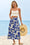 Wenrine Womens Blue Floral High Waisted  Maxi Skirt