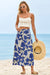 Wenrine Womens Blue Floral High Waisted  Maxi Skirt