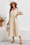 Wenrine Beige Button Down Collared Maxi Dress