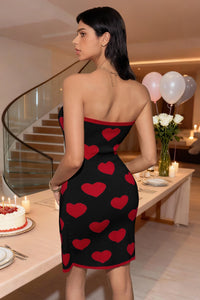 Wenrine Womens Black Sexy Knit Tube Top Dresses