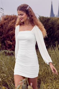 Wenrine Womens White Bodycon Mini Dresses