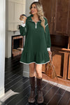 Wenrine Womens Green Oversized Sweatshirt Dresses