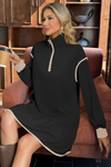 Wenrine Womens Black Oversized Sweatshirt Dresses