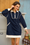 Wenrine Womens Navy Sweatshirt Dresses